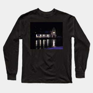 Vlacherna Church at Night. Island of Corfu, Greece Long Sleeve T-Shirt